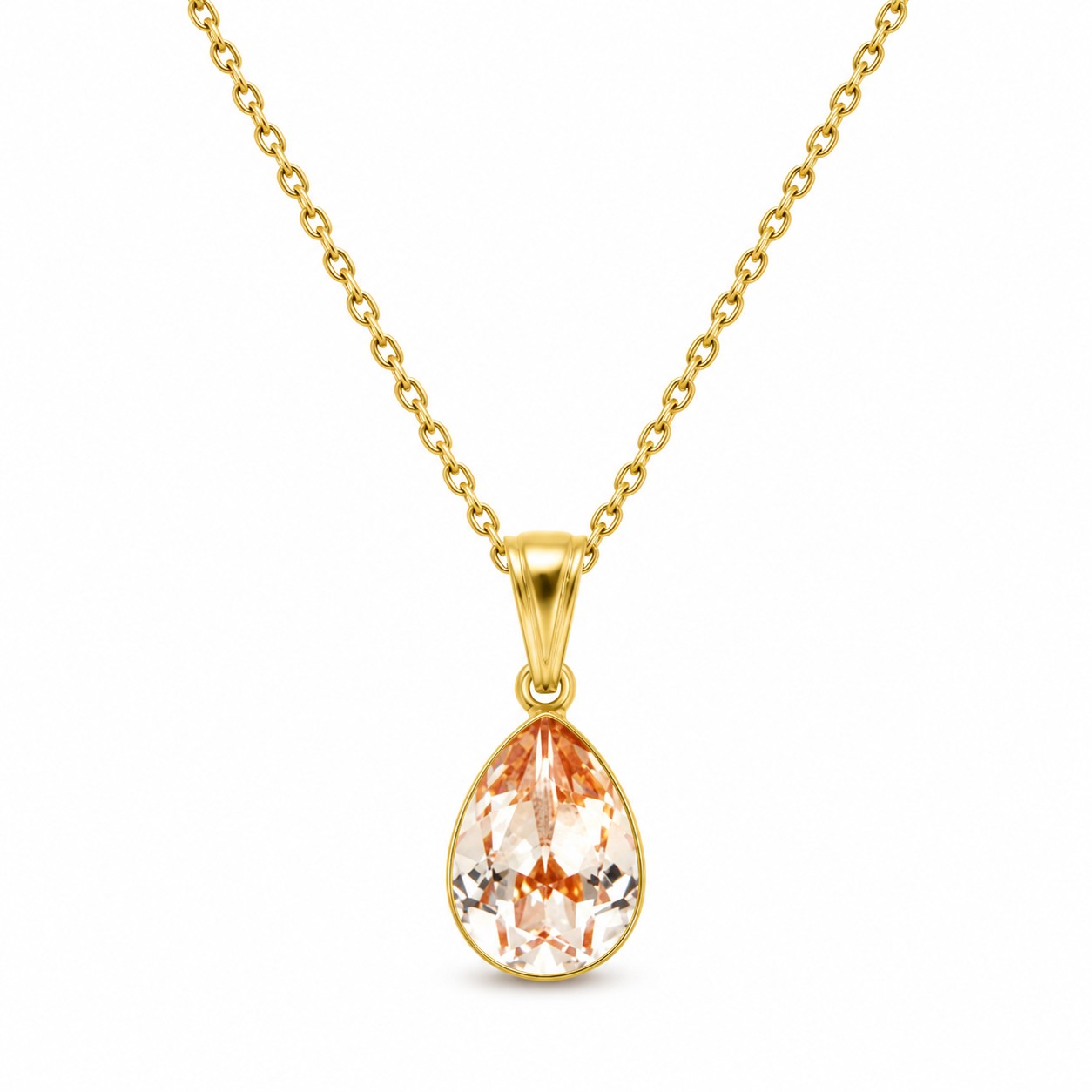 Sidabrinis pakabukas „Crystal Drop (Honey)“ su Preciosa® kristalais