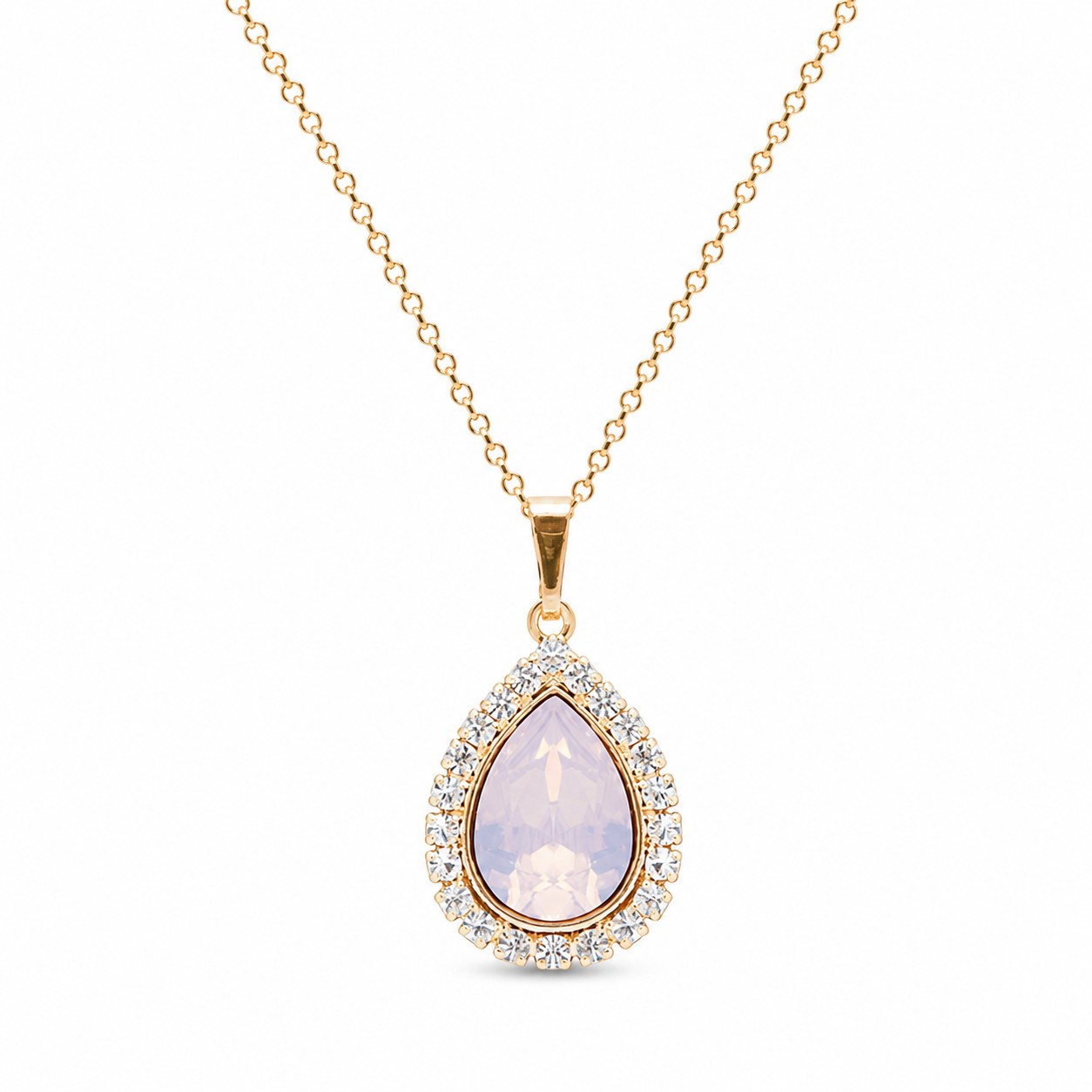 Pakabukas „Celestial Drop (Rose Water Opal)“ su Swarovski® kristalais