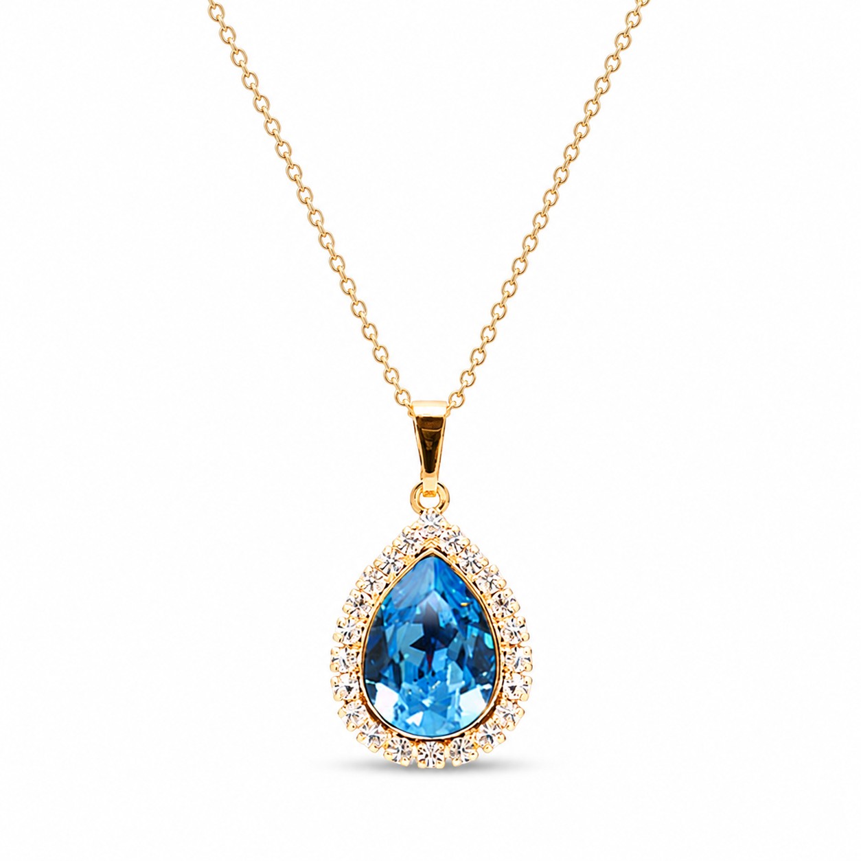 Pakabukas „Celestial Drop (Aquamarine Blue)“ su Swarovski® kristalais