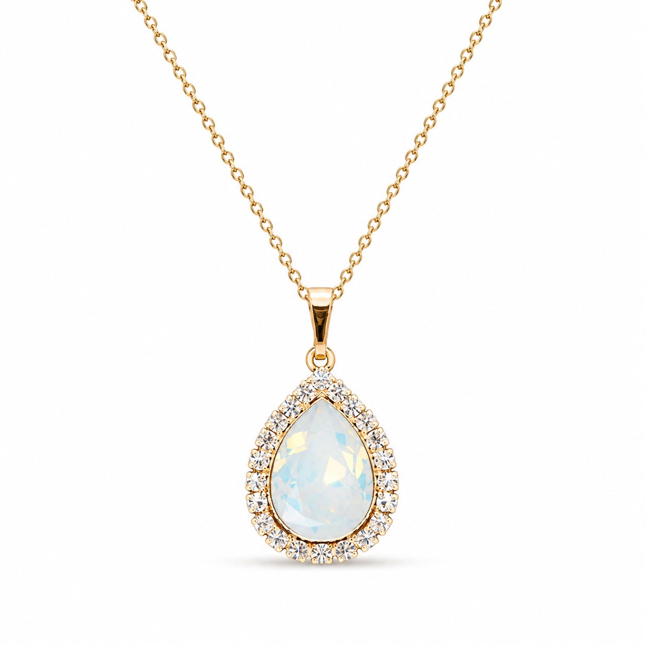 Pakabukas „Celestial Drop (White Opal)“ su Swarovski® kristalais