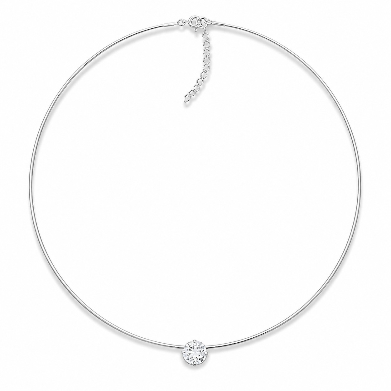 Nematomas sidabrinis pakabukas „Invisible“ su Swarovski® kristalu
