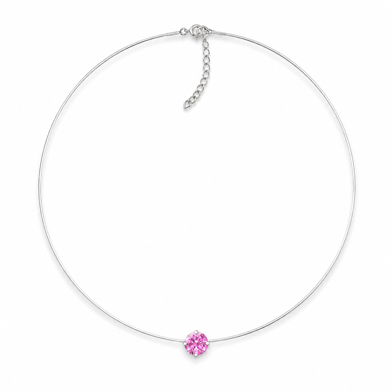 Nematomas sidabrinis pakabukas „Invisible (Rubellite)“ su Swarovski® kristalu