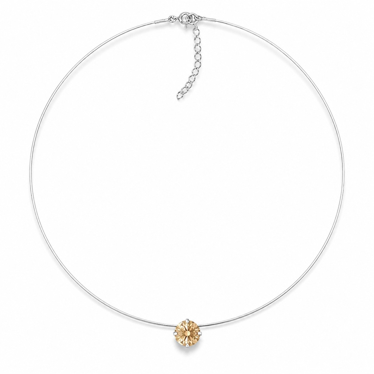 Nematomas sidabrinis pakabukas „Invisible (Fancy Champagne)“ su Swarovski® kristalu