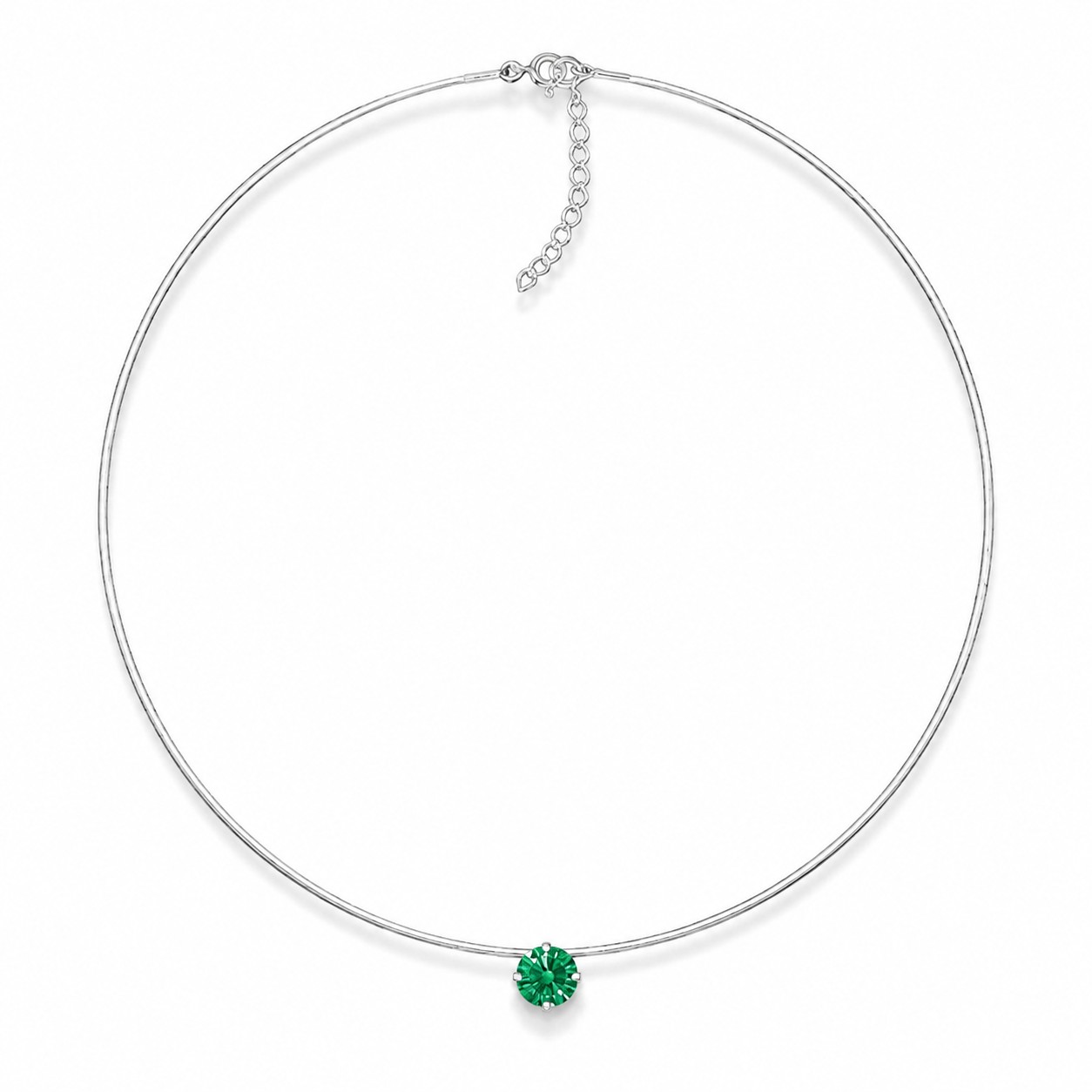 Nematomas sidabrinis pakabukas „Invisible (Green)“ su Swarovski® kristalu