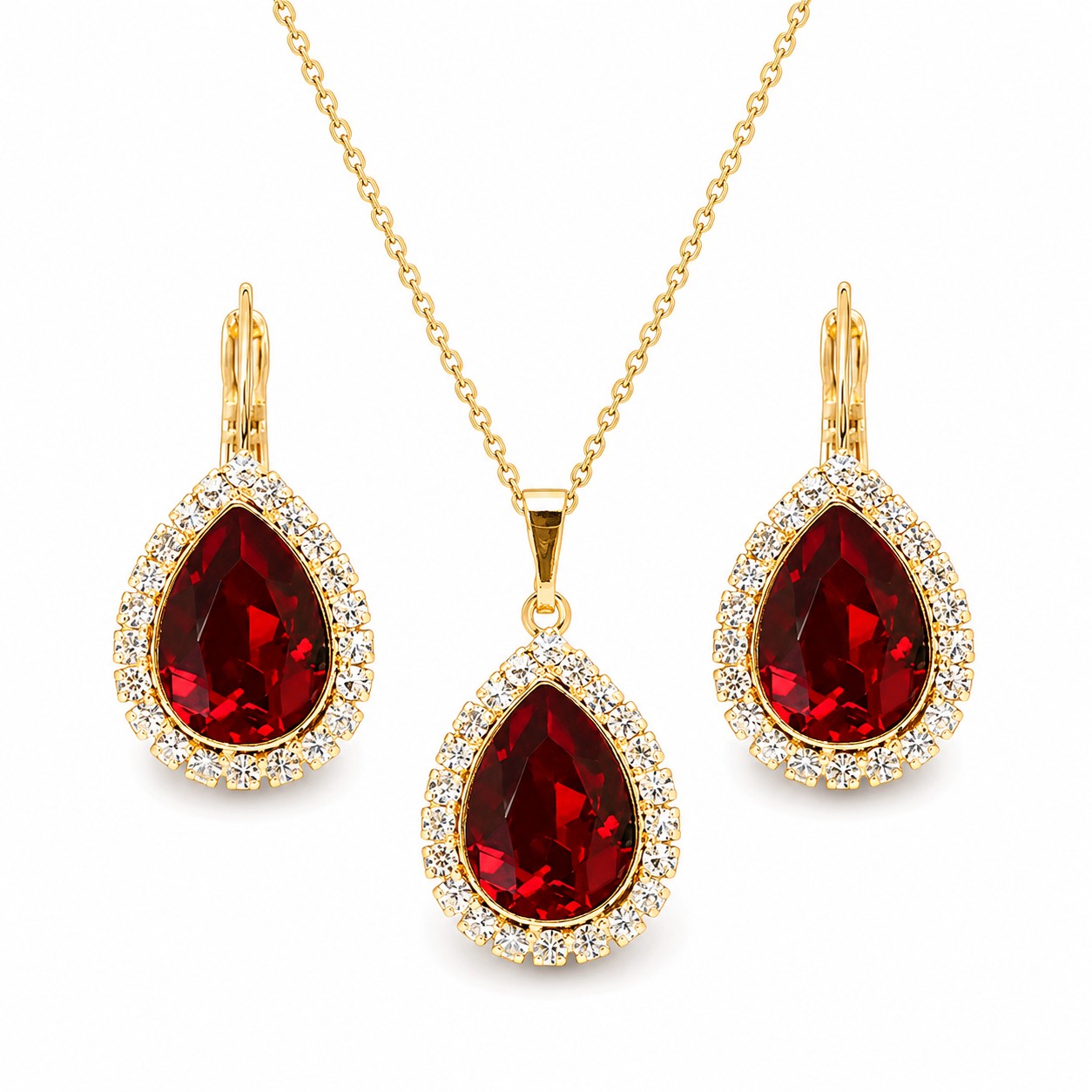 Papuošalų rinkinys moterims „Celestial Drop (Siam)“ su Swarovski® kristalais