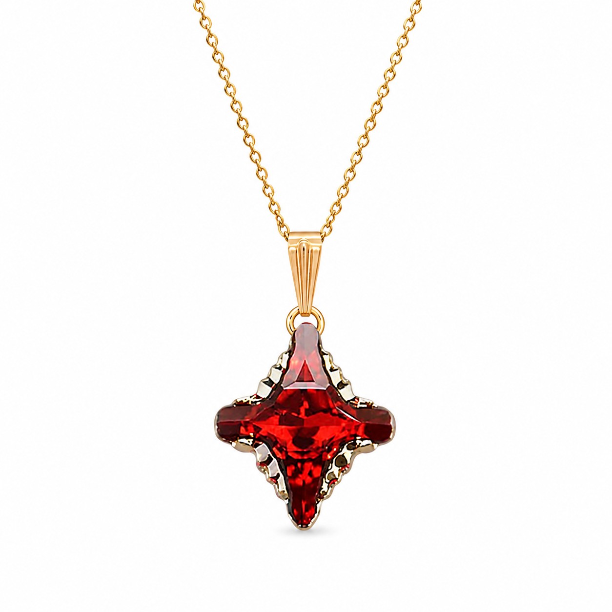 Pakabukas „Crystal Rhombus II (Light Siam Metallic Light Gold)“ su Swarovski® kristalais