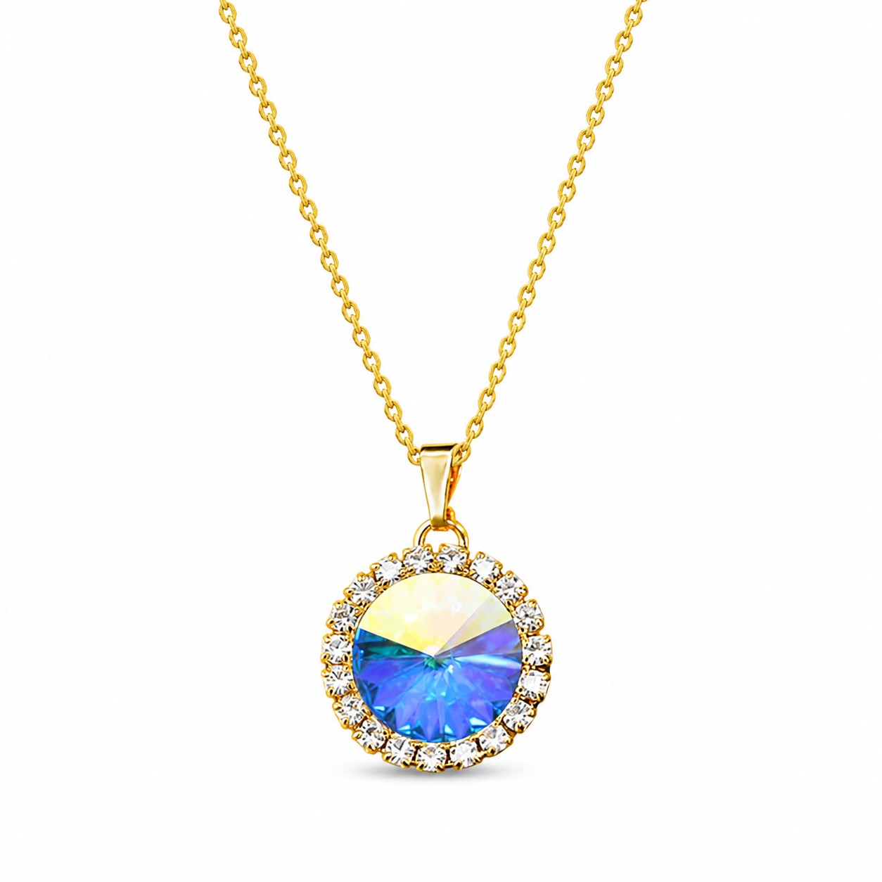 Pakabukas „Clarice (Aurora Borealis)“ su Swarovski® kristalais