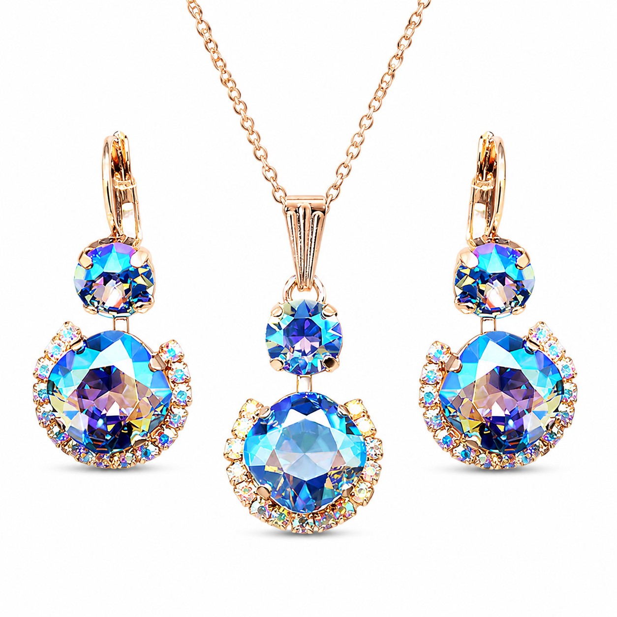 Papuošalų rinkinys moterims „Clarice VI (Light Sapphire Shimmer)“ su Swarovski® kristalais