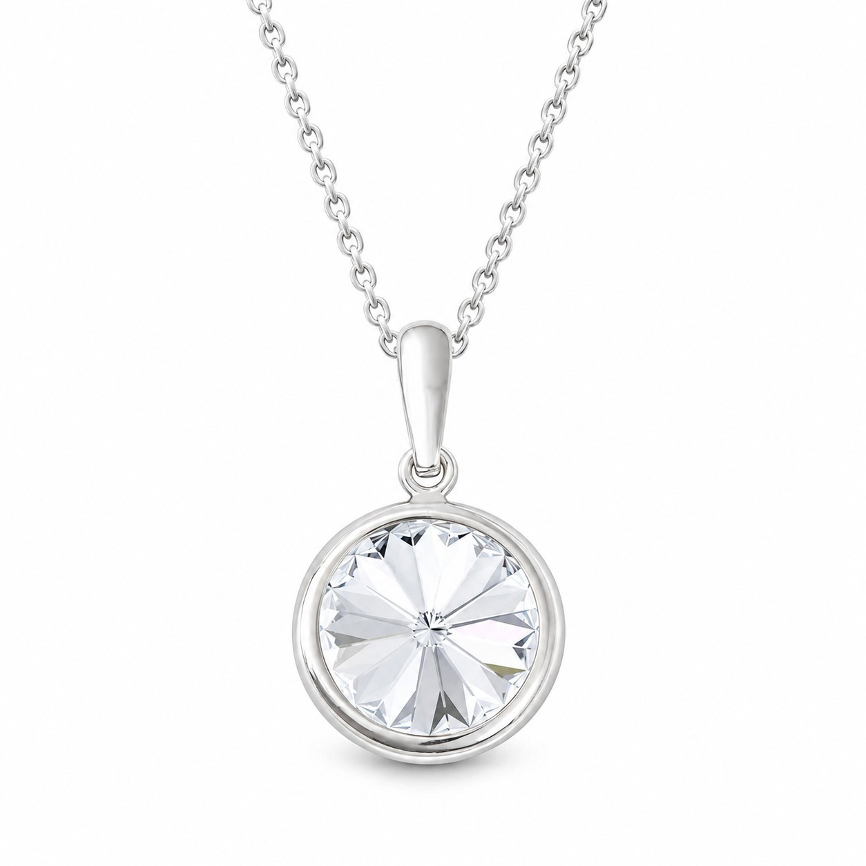 Sidabrinis kaklo papuošalas moterims DiamondSky „Clarice“ su Swarovski kristalais