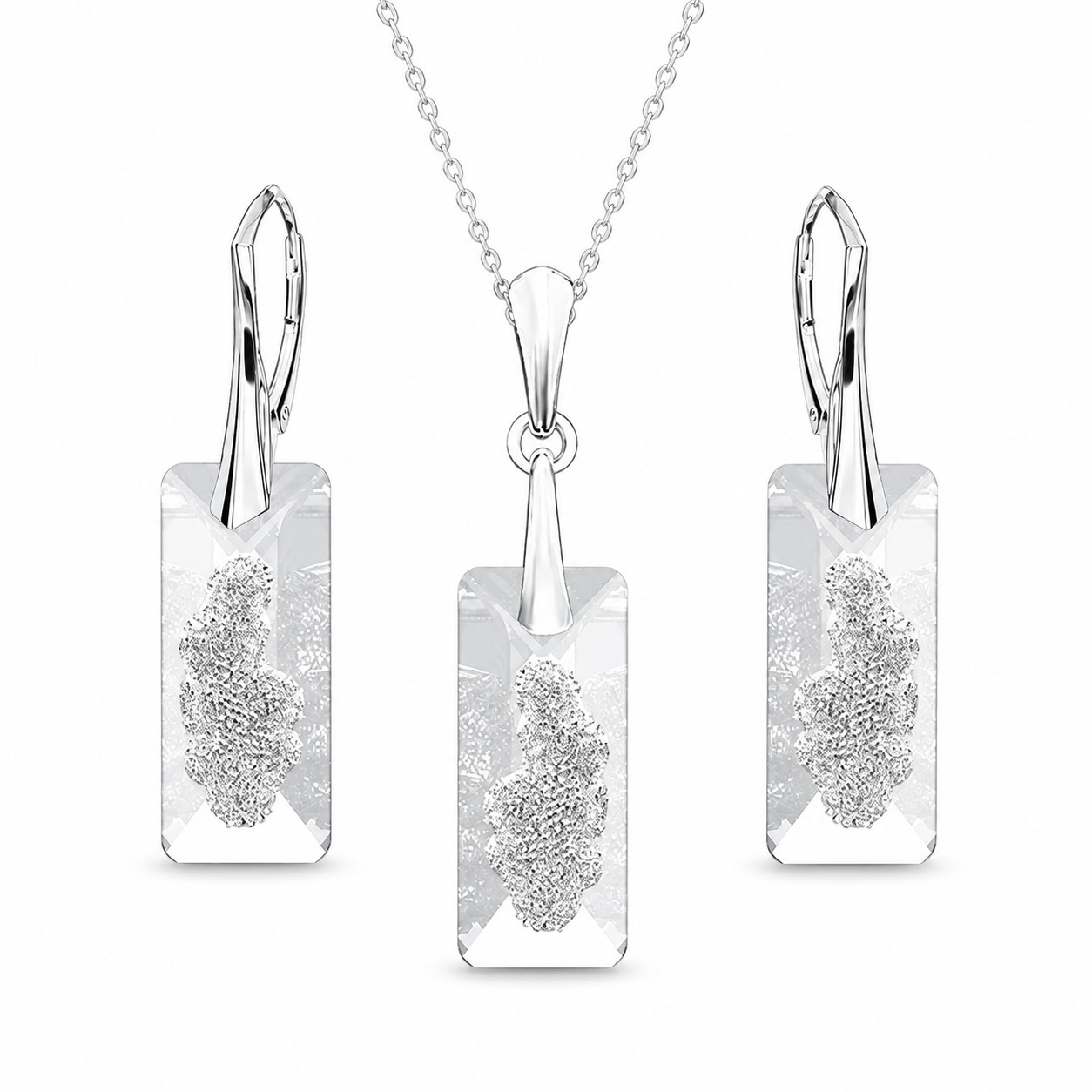 Sidabrinis papuošalų rinkinys moterims „Growing Crystal II“ su Swarovski® kristalais