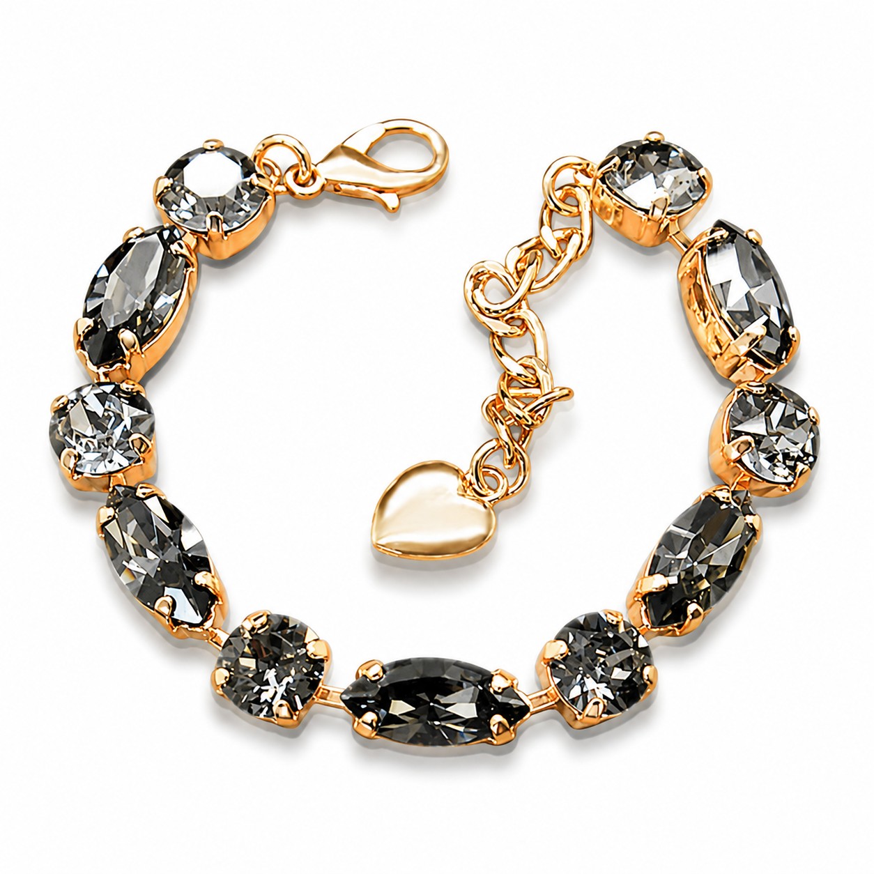 Apyrankė moterims DiamondSky „Chic II (Silver Night)“ su Swarovski kristalais