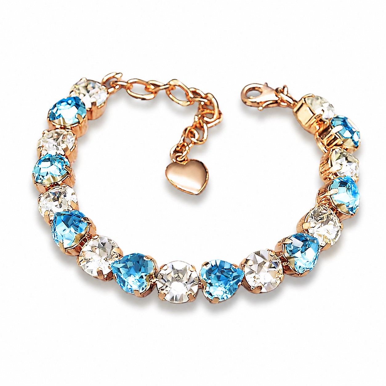 Apyrankė moterims DiamondSky „Tau II (Aquamarine Blue / Crystal)“ su Swarovski kristalais