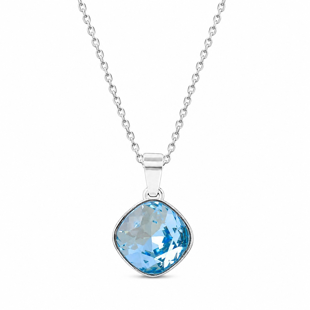 Kaklo papuošalas moterims DiamondSky „Glare II (Aquamarine)“ su Swarovski kristalais