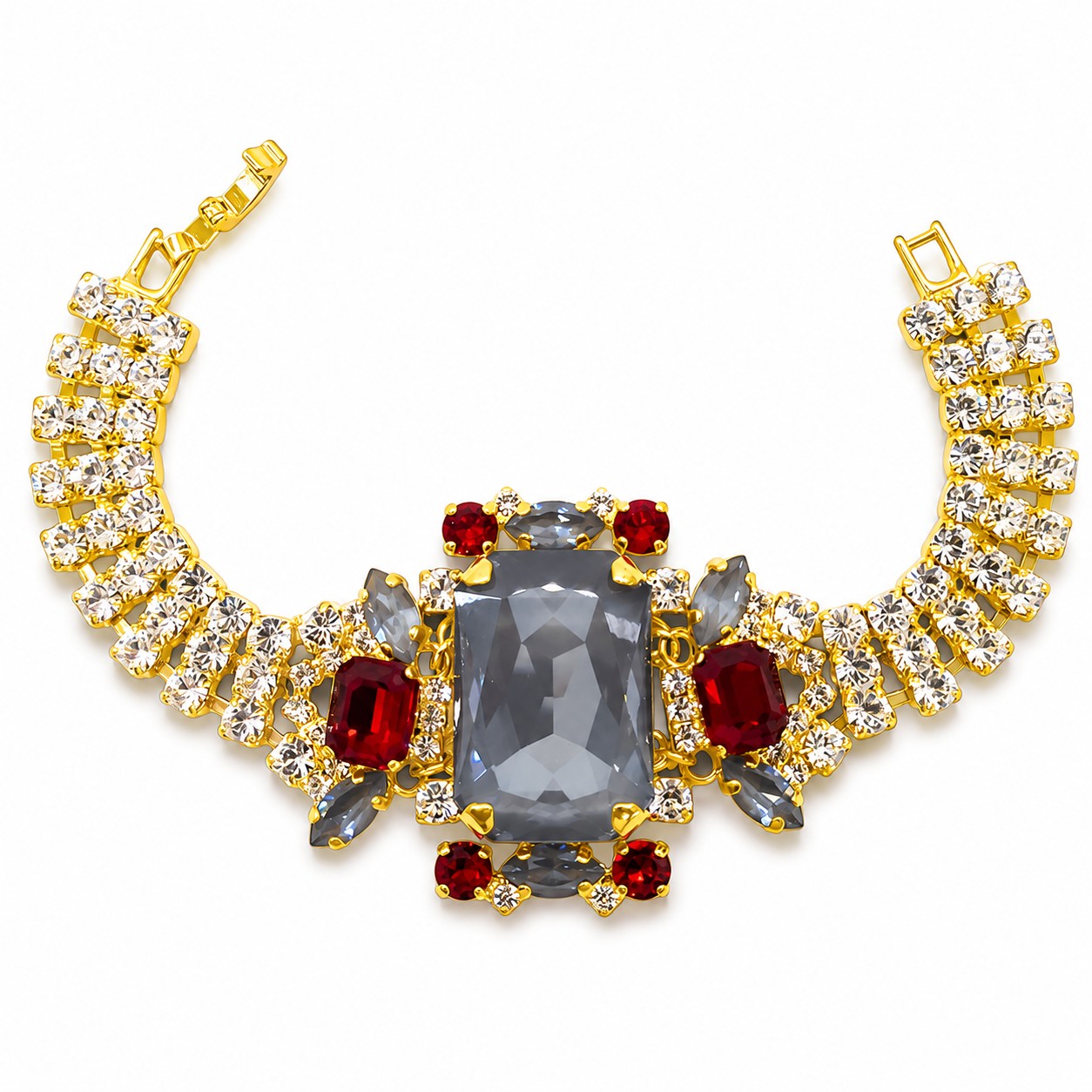 Apyrankė „Aurora (Dark Grey Ignite / Light Siam)“ su Swarovski® kristalais