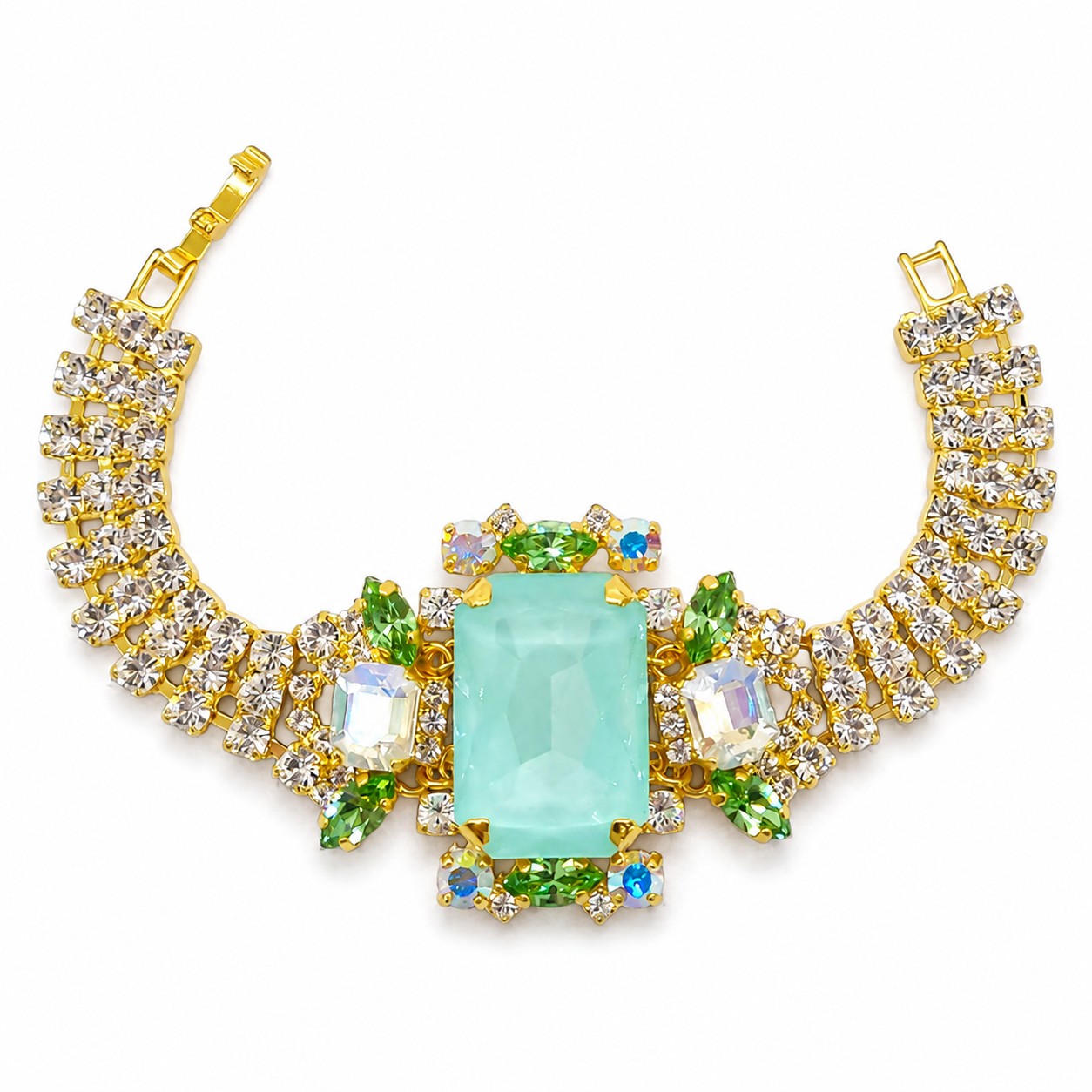 Apyrankė „Aurora (Soft Mint Ignite / Moonlight / Reinvented Peridot / Aurora Boreale)“ su Swarovski® kristalais
