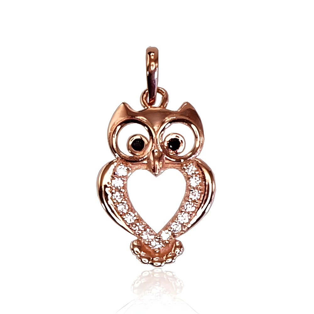 Auksinis pakabukas su cirkoniais „Owl VIII“