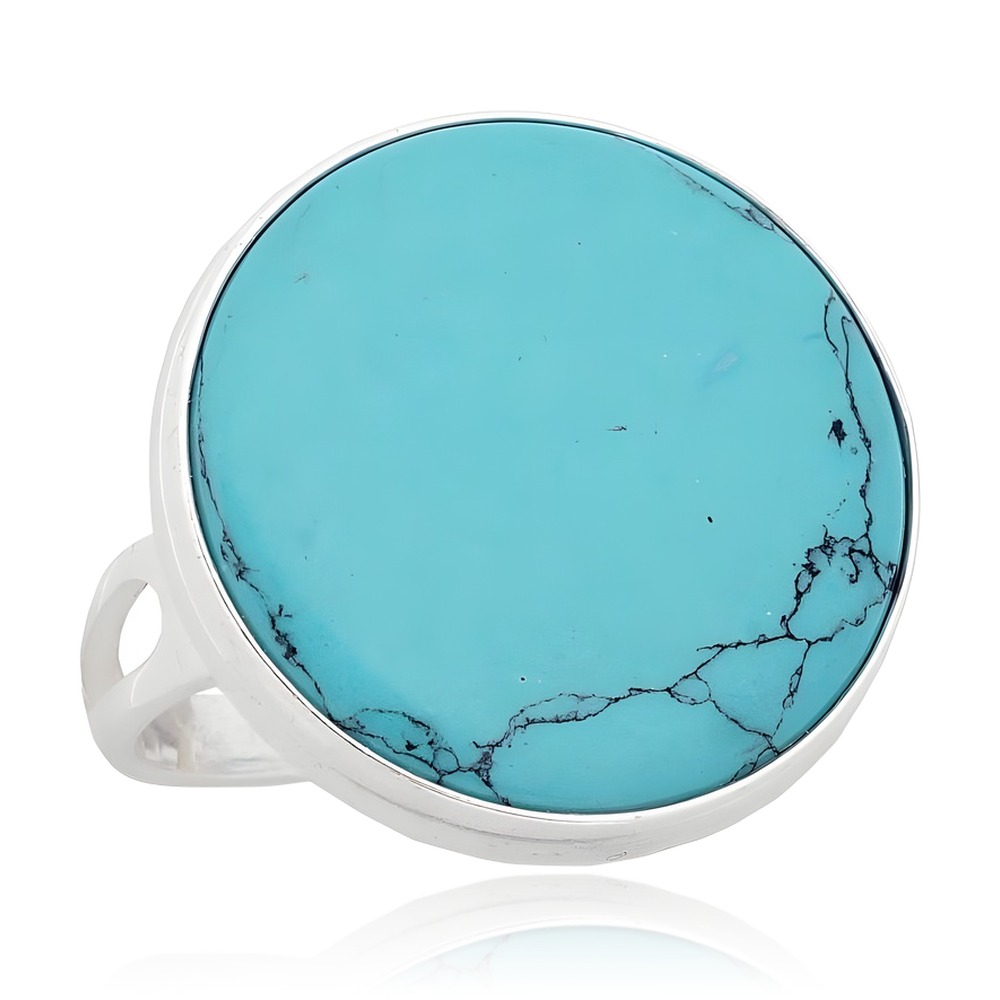Sidabrinis žiedas su turkiu „Turquoise Moon“