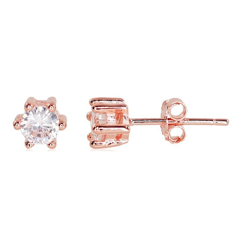 Vaikiški sidabriniai auskarai-vinukai su cirkoniais „Junona XIX“