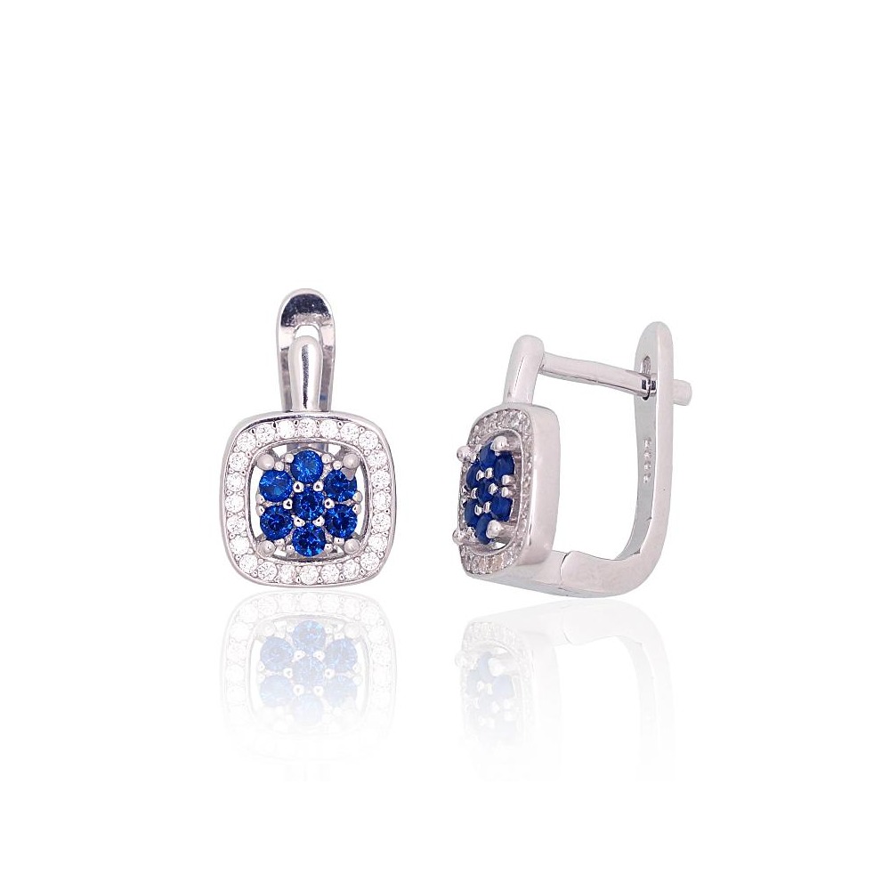 Sidabriniai auskarai su cirkoniais „Akmeninė Gėlė III“