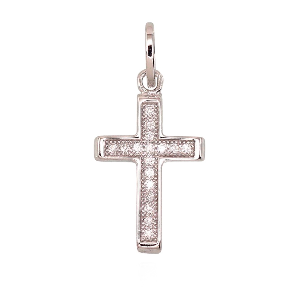 Sidabrinis kryželis su cirkoniais „Sacred Cross IX“