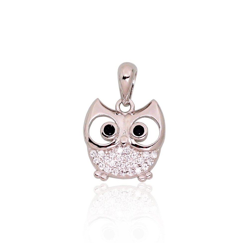 Vaikiškas sidabrinis pakabukas su cirkoniais „Owl IV“