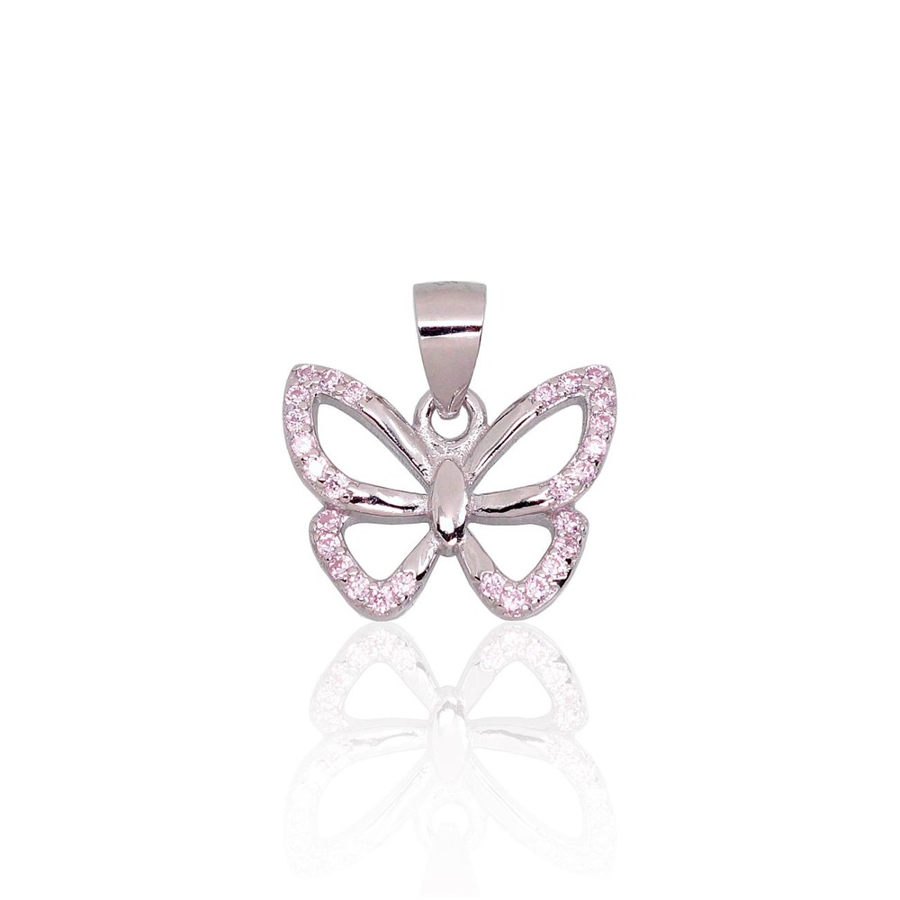 Sidabrinis pakabukas su cirkoniais „Butterfly“