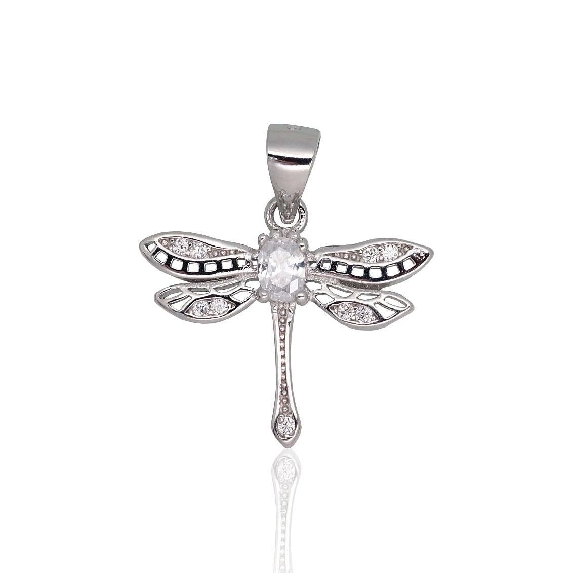 Sidabrinis pakabukas su cirkoniais „Dragonfly“