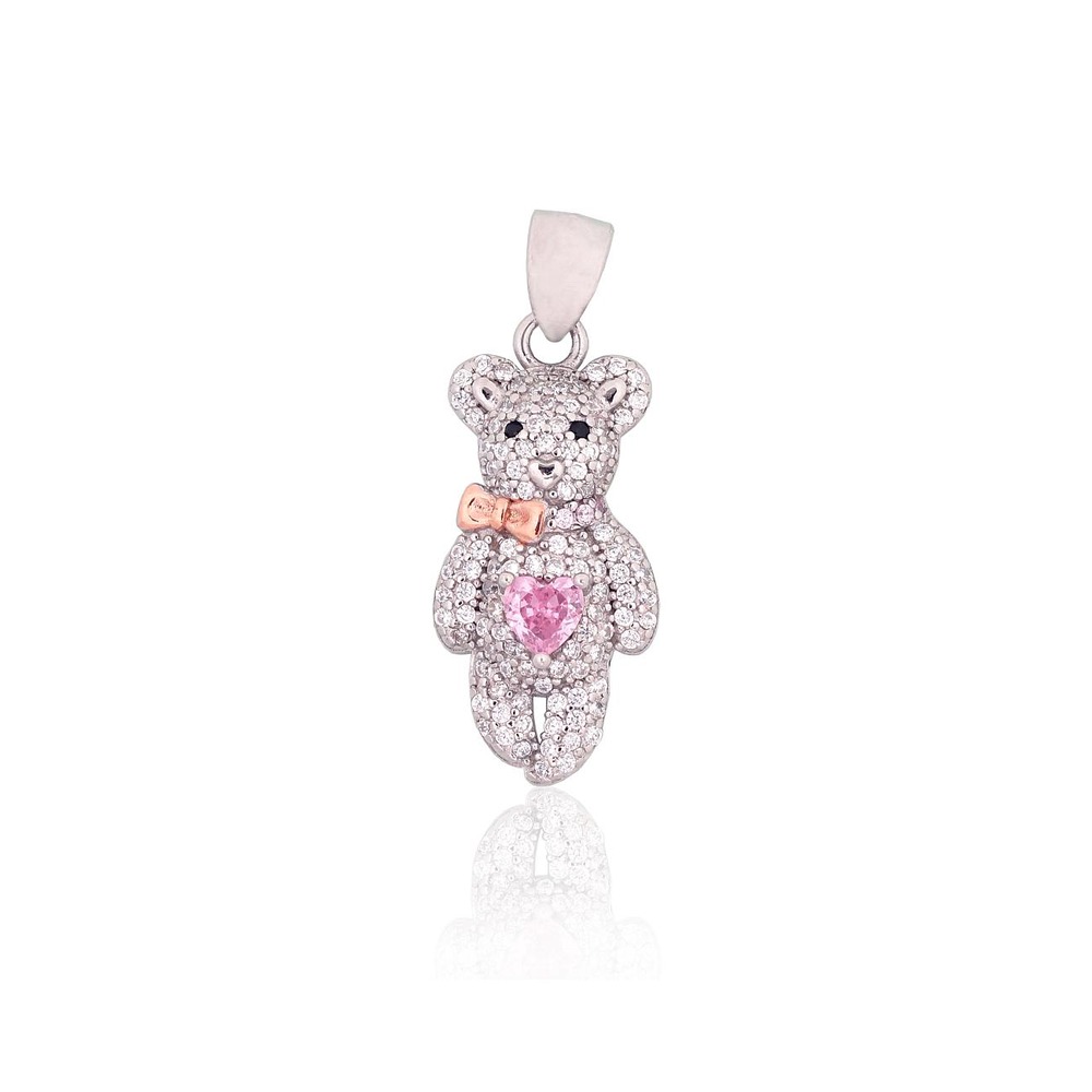 Vaikiškas sidabrinis pakabukas su cirkoniais „Bearcub III“