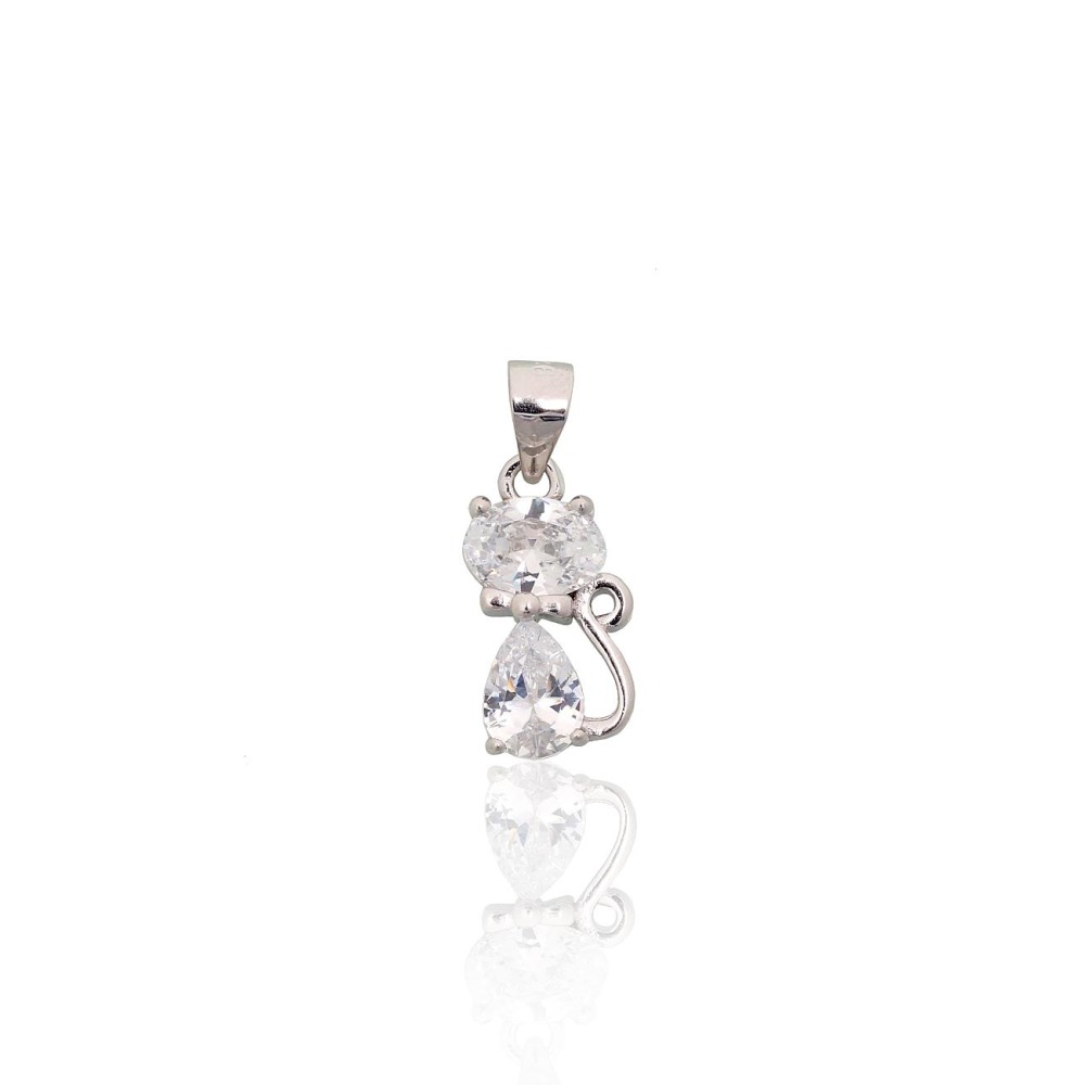Sidabrinis pakabukas su cirkoniais „Crystal Cat“