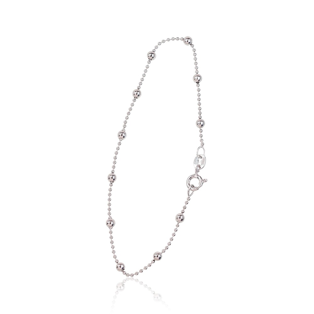 Itališka sidabrinė grandinėlės apyrankė „Beads V“