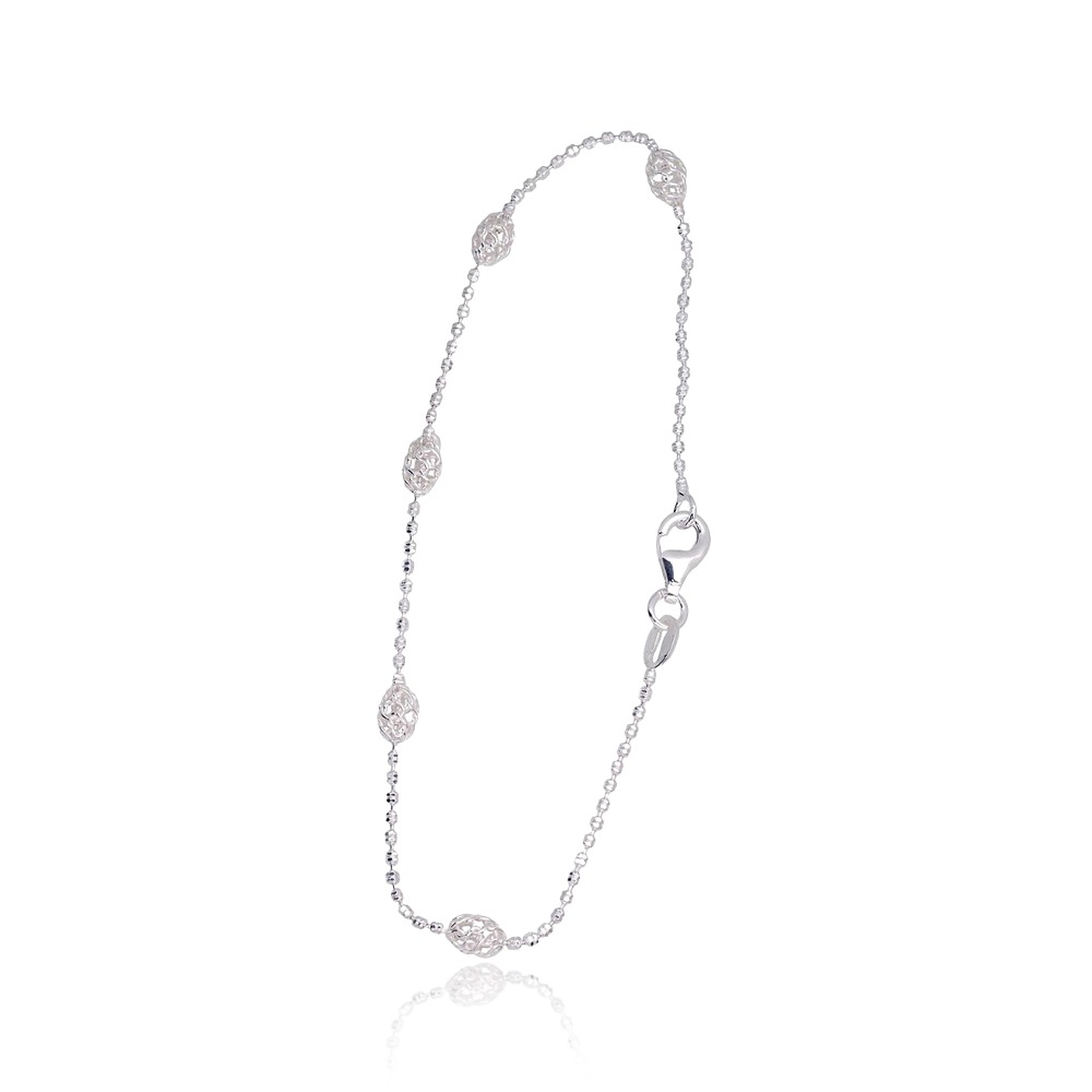 Sidabrinė apyrankė „Moon Beads IV“