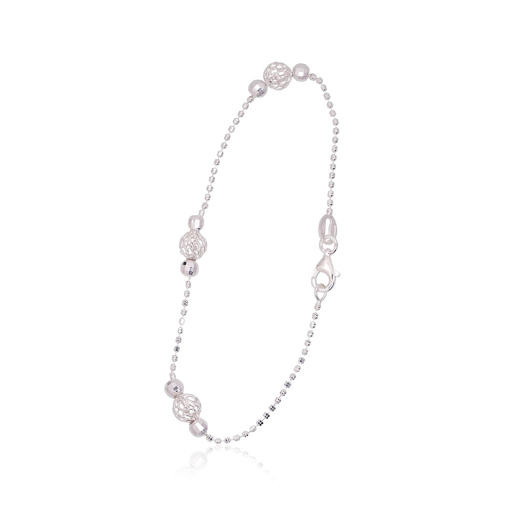 Sidabrinė apyrankė „Moon Beads II“