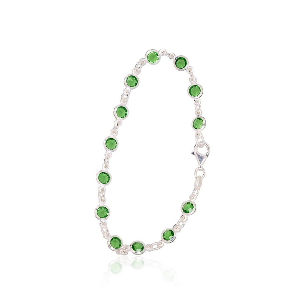 Sidabrinė apyrankė su cirkoniais „Emerald Radiance“