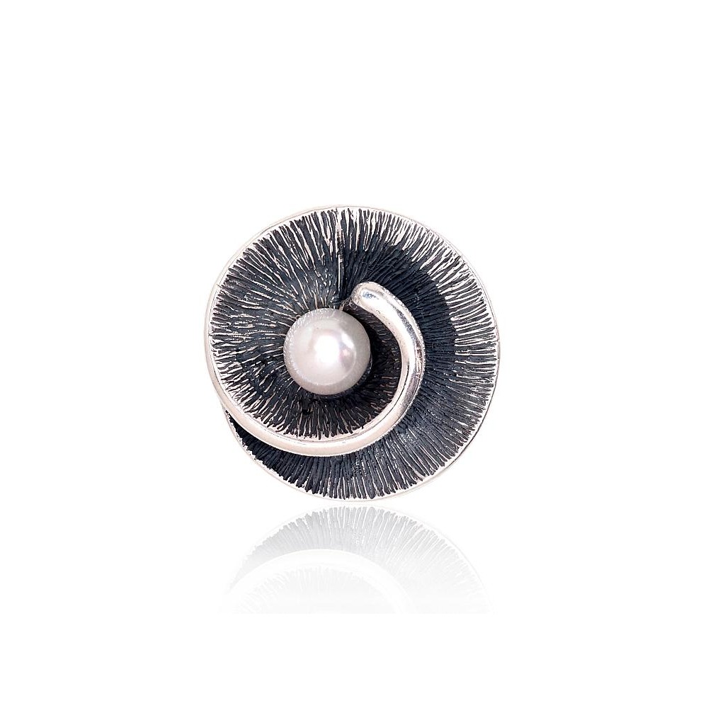 Sidabrinė sagė su perlais „Whirlpool“